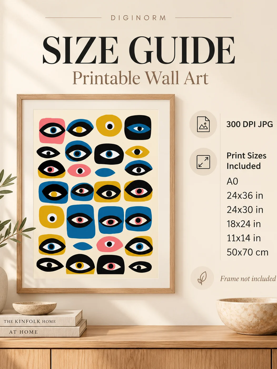 Abstract Eye Wall Art Mid Century Modern Geometric Poster Colorful Retro Printable Download Eclectic Bauhaus Decor product image (9)