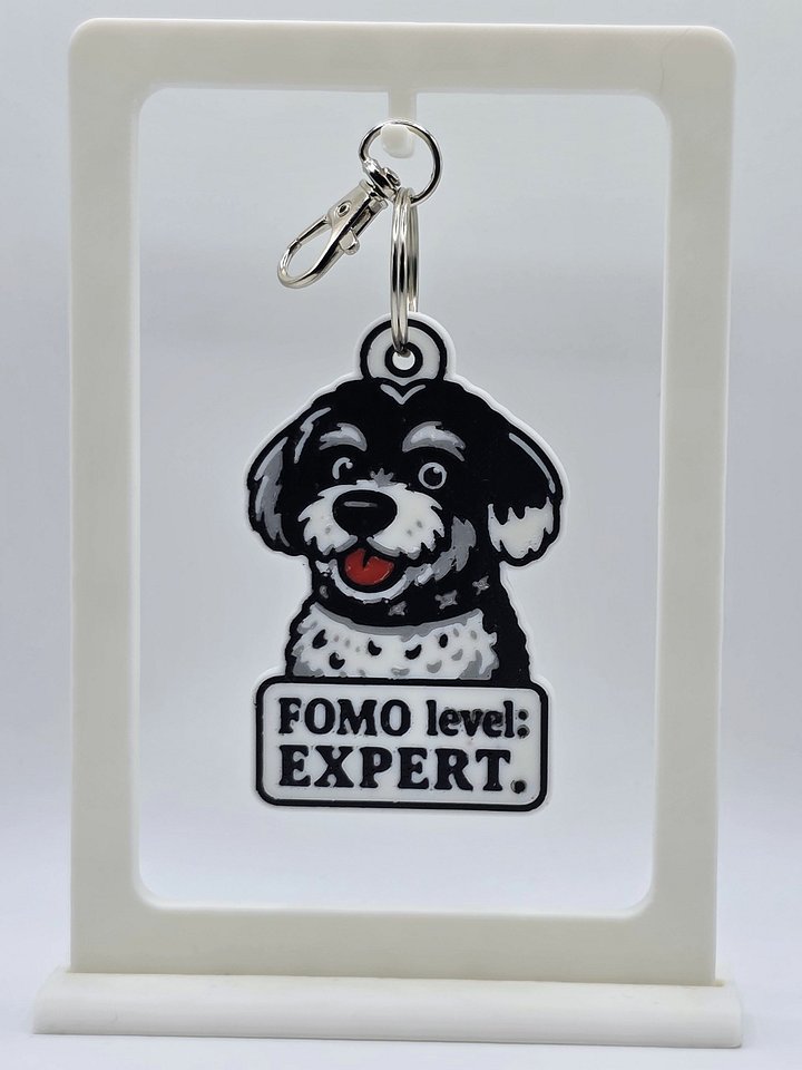 🐕 FOMO Level: Expert Keychain – Funny Dog Lover Gift 🐾 product image (1)