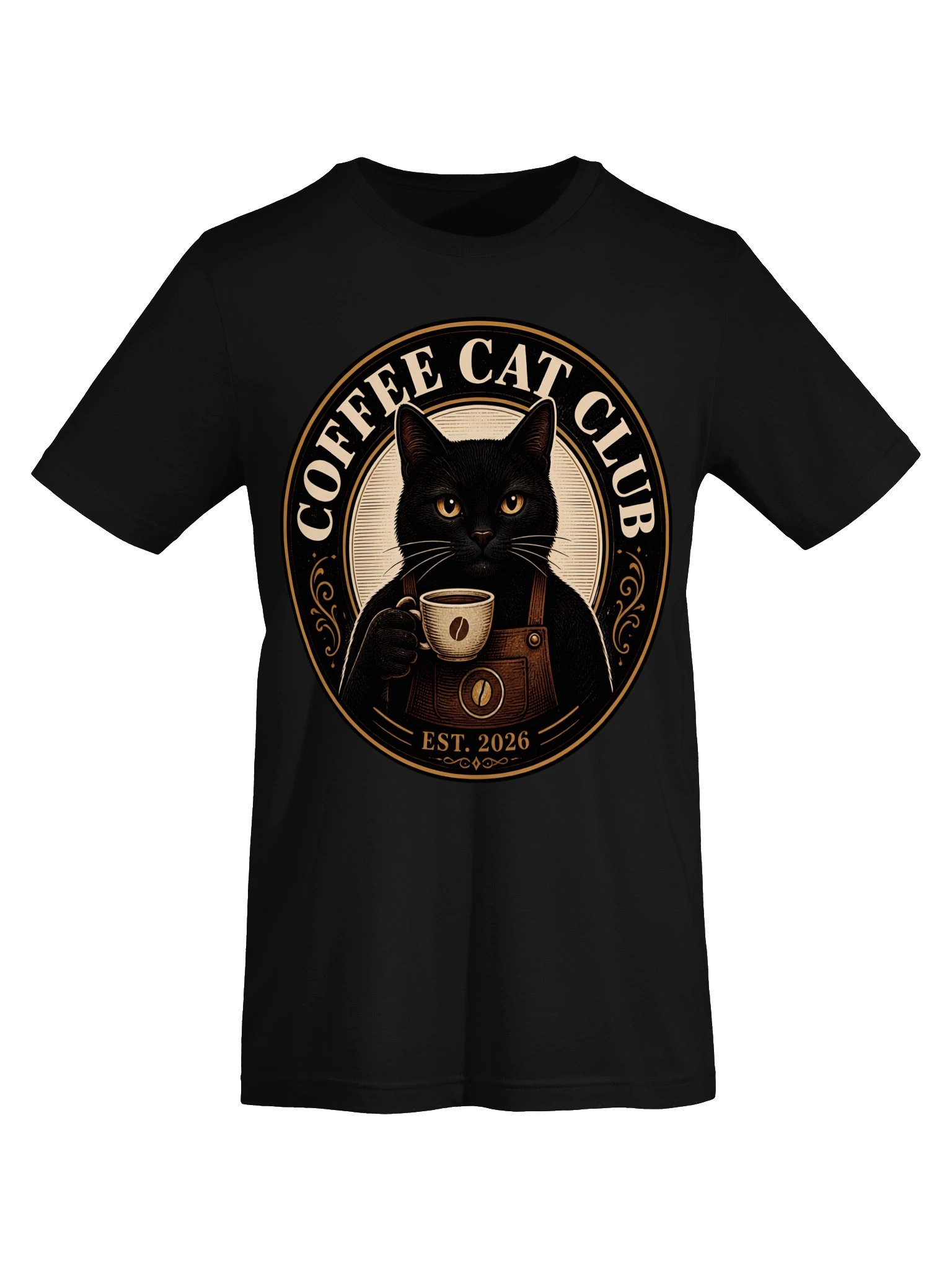 Coffee Cat Club Vintage Black Cat Coffee Logo T-Shirt product image (30)