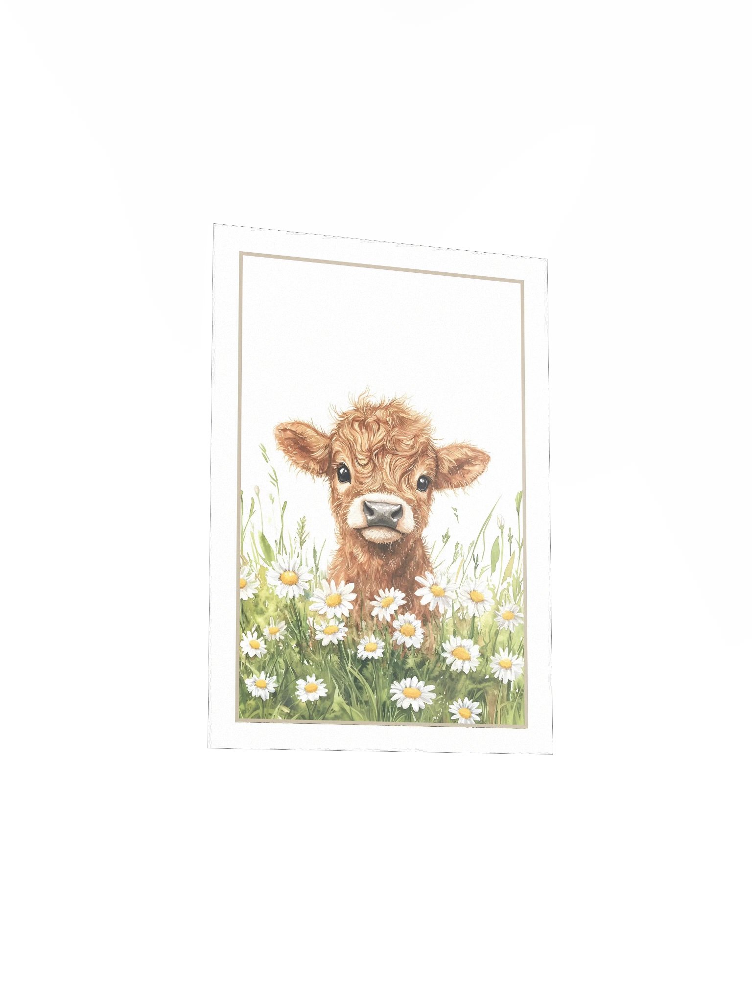 Highland Cow in Daisies Nursery Print product image (5)
