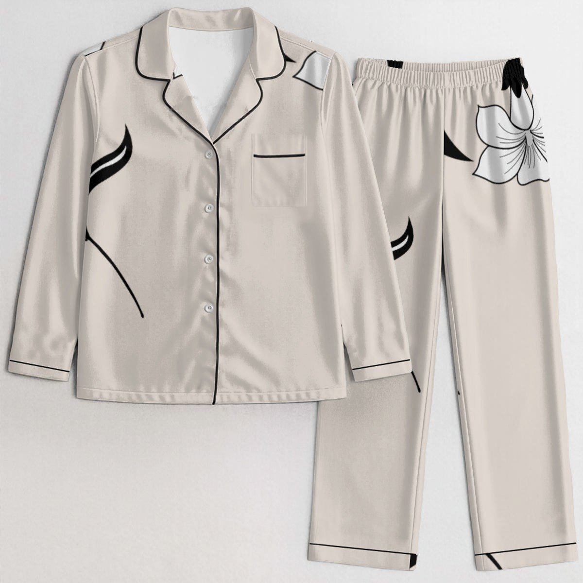 Elegant Bloom Satin Pajama Set product image (1)