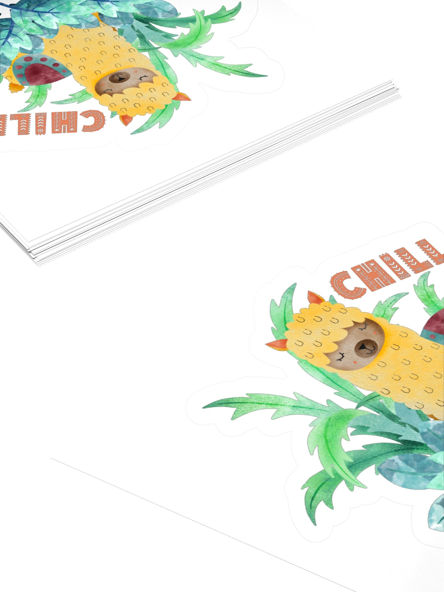 Chill Cute Llama Vinyl Sticker product image (5)