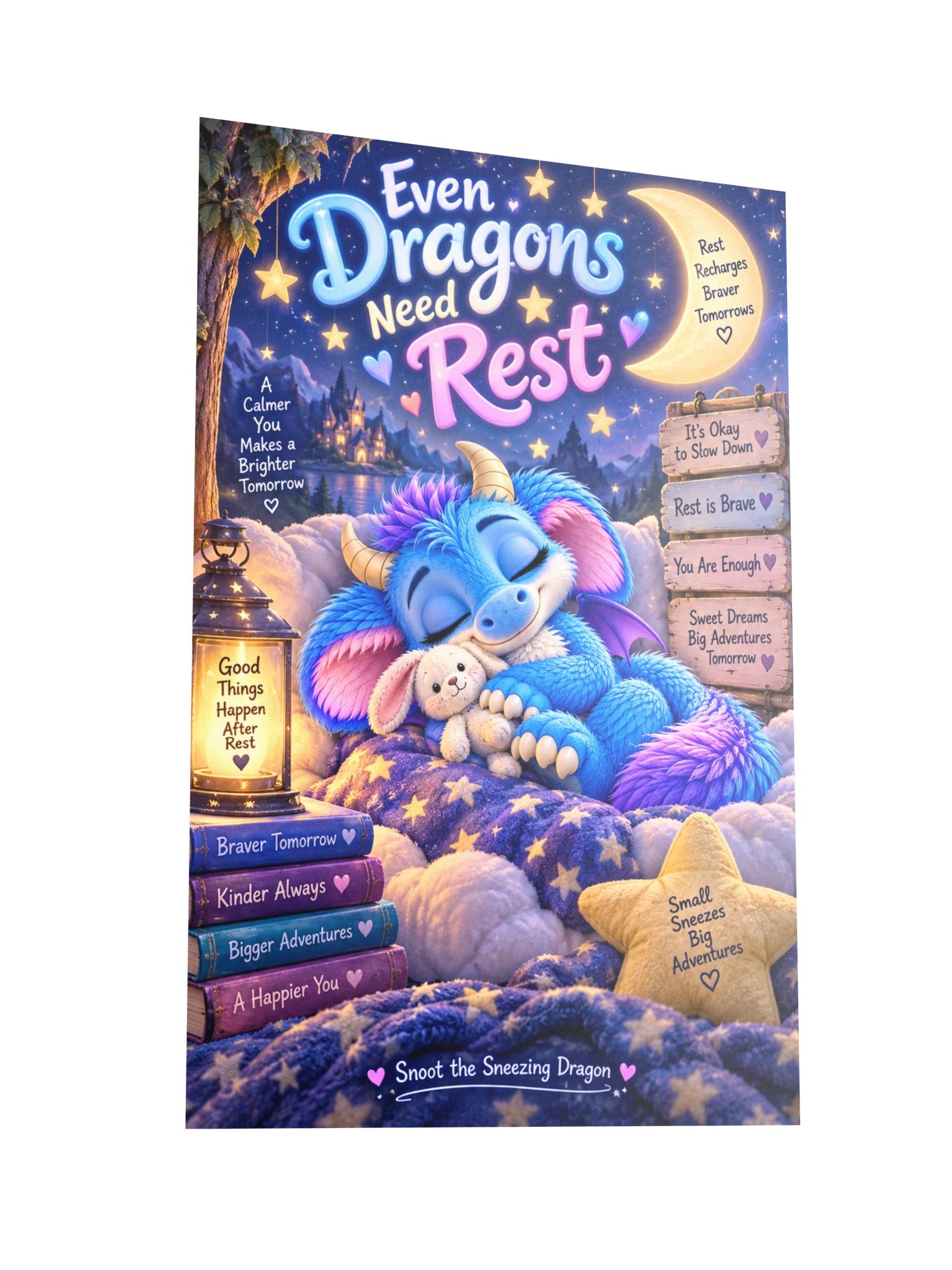 Snoot “Even Dragons Need Rest” 12×18 Bedtime Wall Art Poster product image (2)