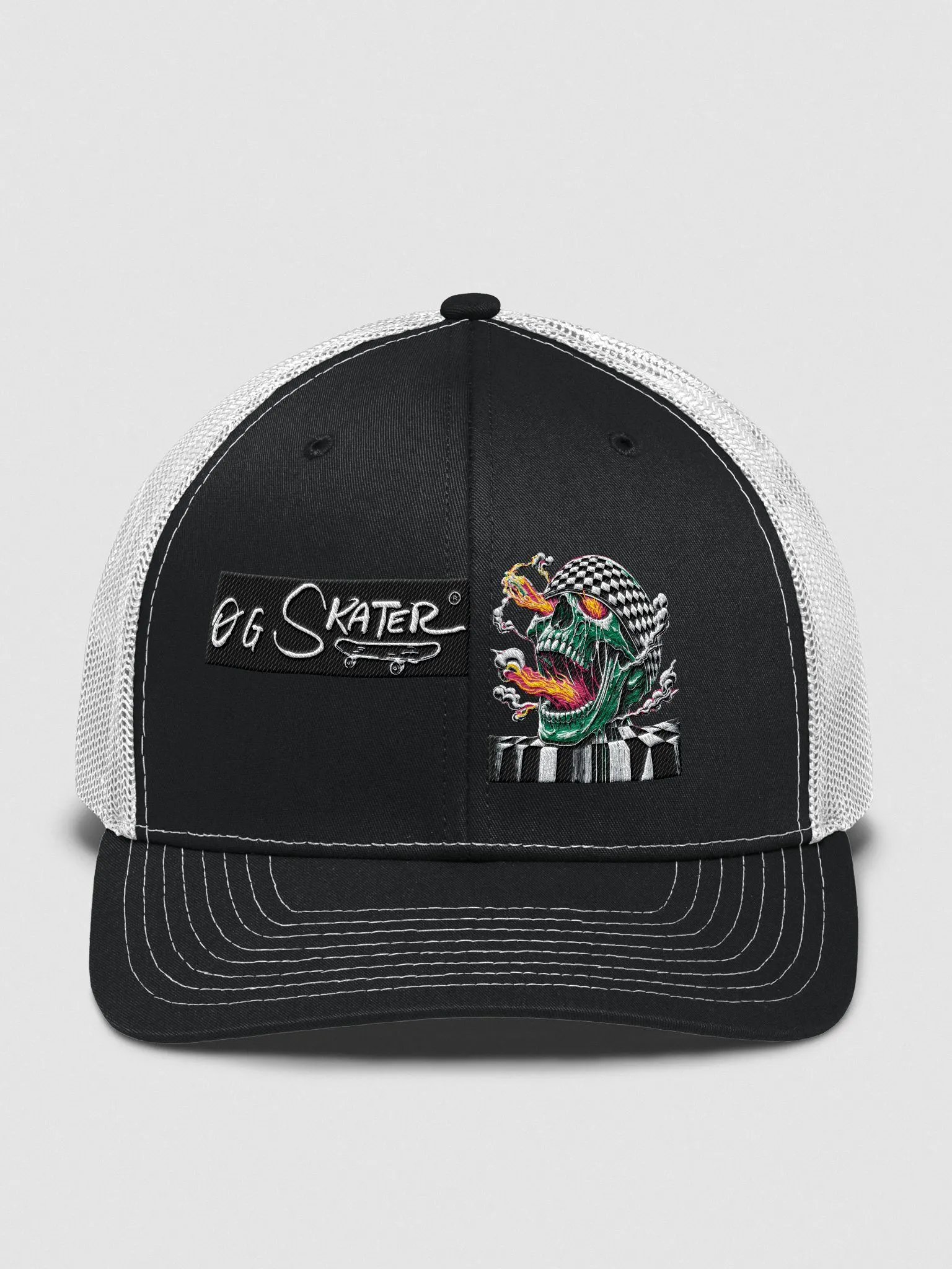 "Flaming Skull" – OGSkater Richardson Trucker Hat product image (1)