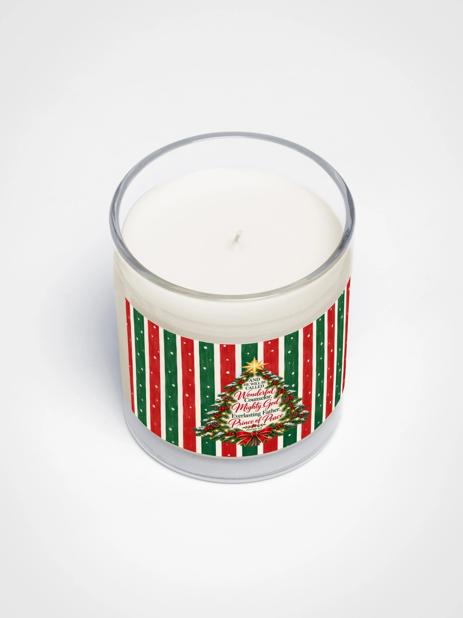 Isaiah 9:6 Christmas Candle | Christian Christmas Decor | Wonderful Counselor Soy Candle | Faith Gift product image (4)