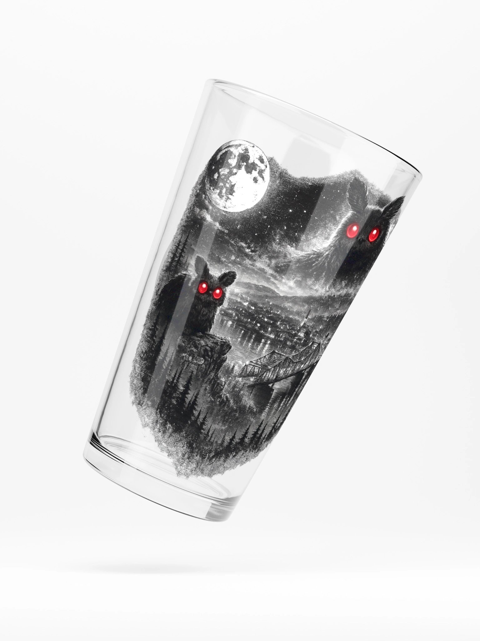 SENTIMENTAL MOTHMAN SHAKER PINT GLASS 16oz product image (1)