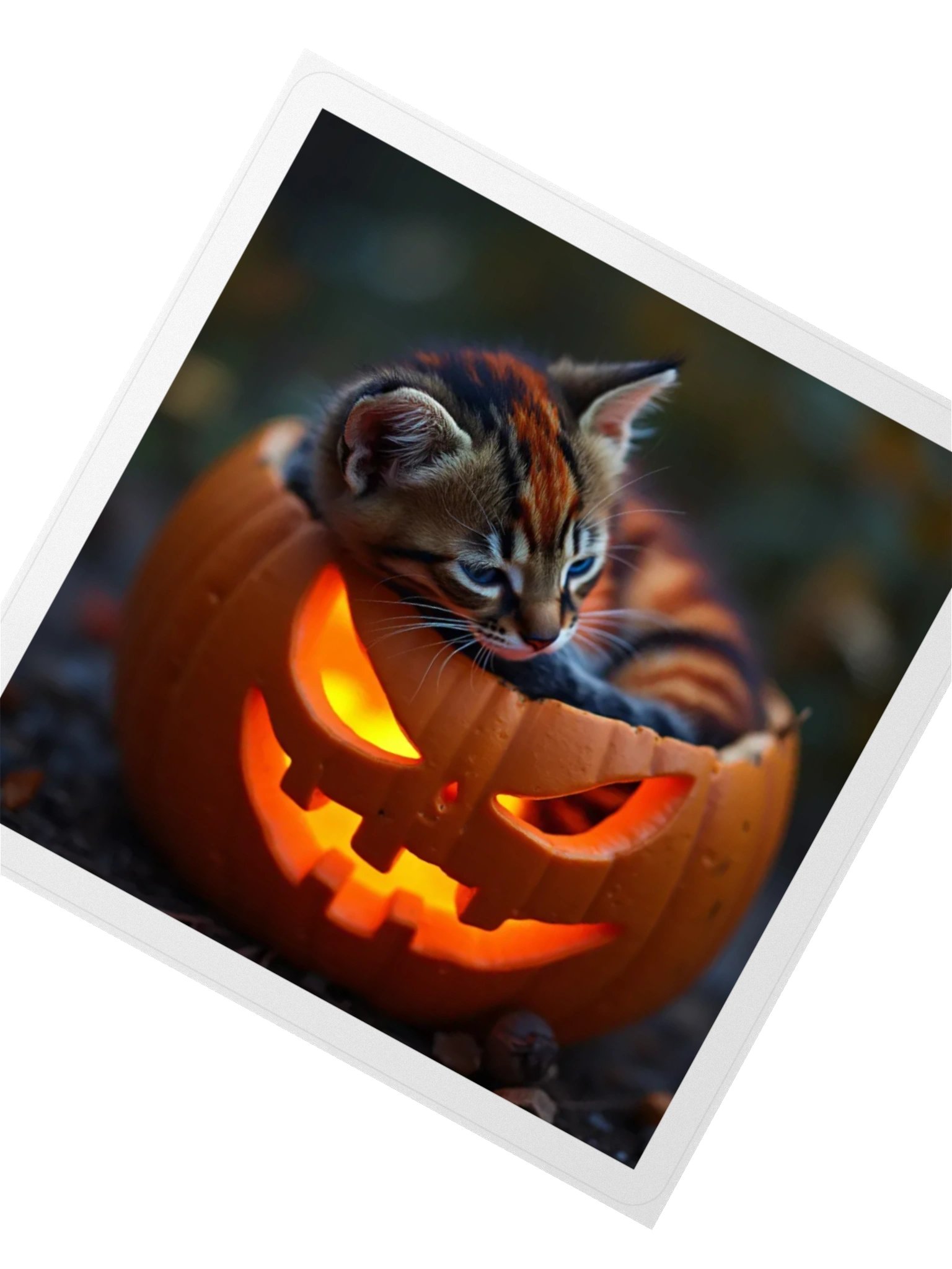 Pumpkin Kitten Ride Sticker product image (2)