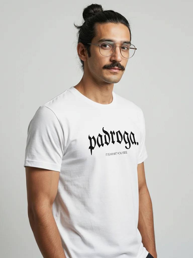 padroga. essentials black tshirt arc logo product image (6)