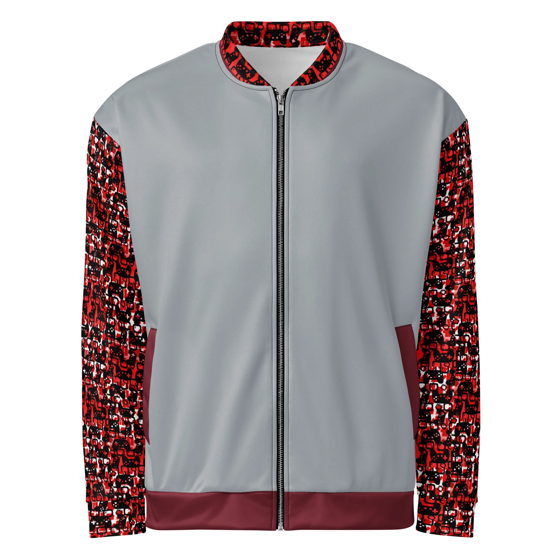 Experience Stories Unisex Bomber Jacket (Red, Gray, and Black) product image (1)
