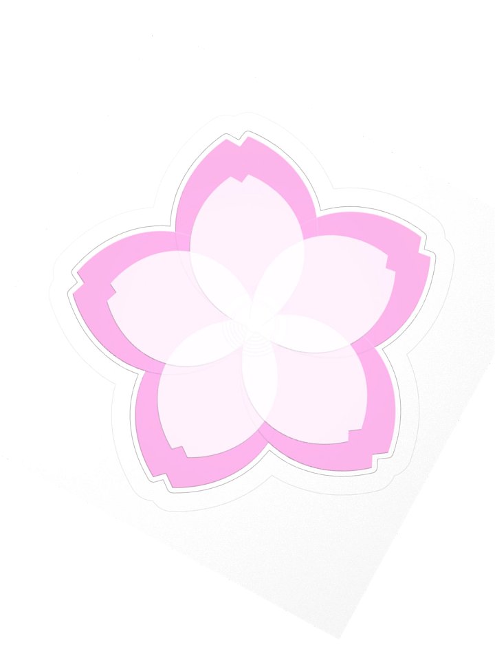 Deep Serenity Sakura Sticker in White product image (6)