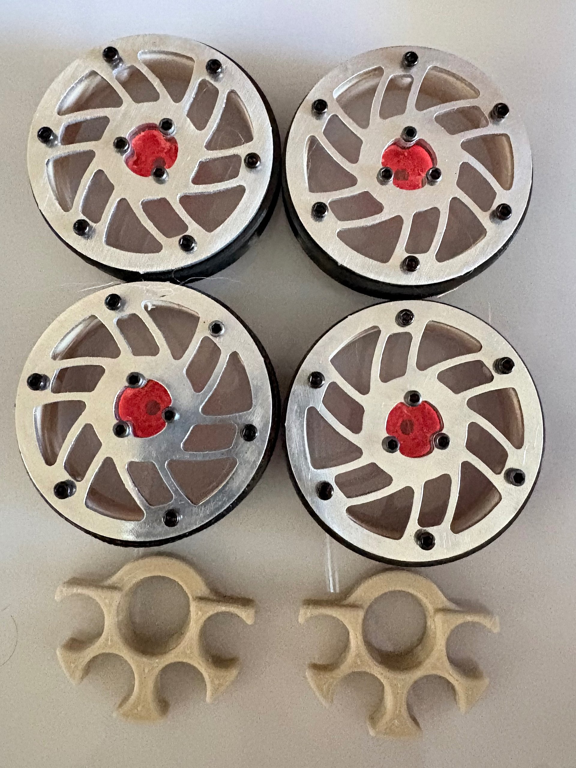 1.7" ( 44MM) High Clearance Wheels: "Vortex" (Sand/ Safety Orange) product image (1)