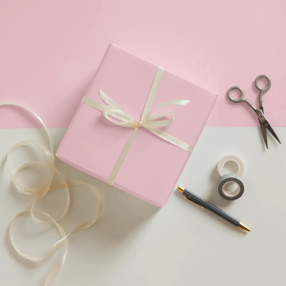 Mixed (Pink, Burgundy, Green) Solid Holiday Christmas Wrapping Paper Sheets (3) product image (5)