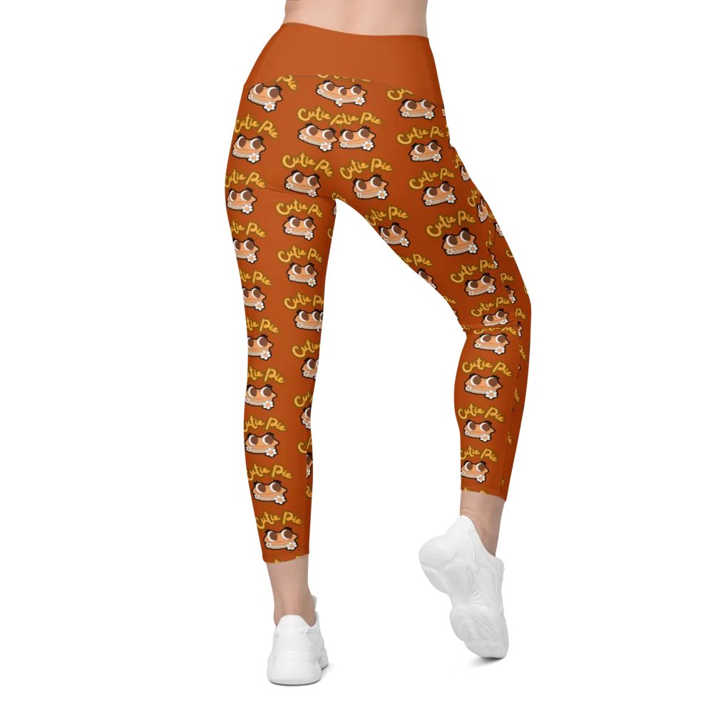 Cutie Pie Orange Print Leggings with Pockets product image (2)