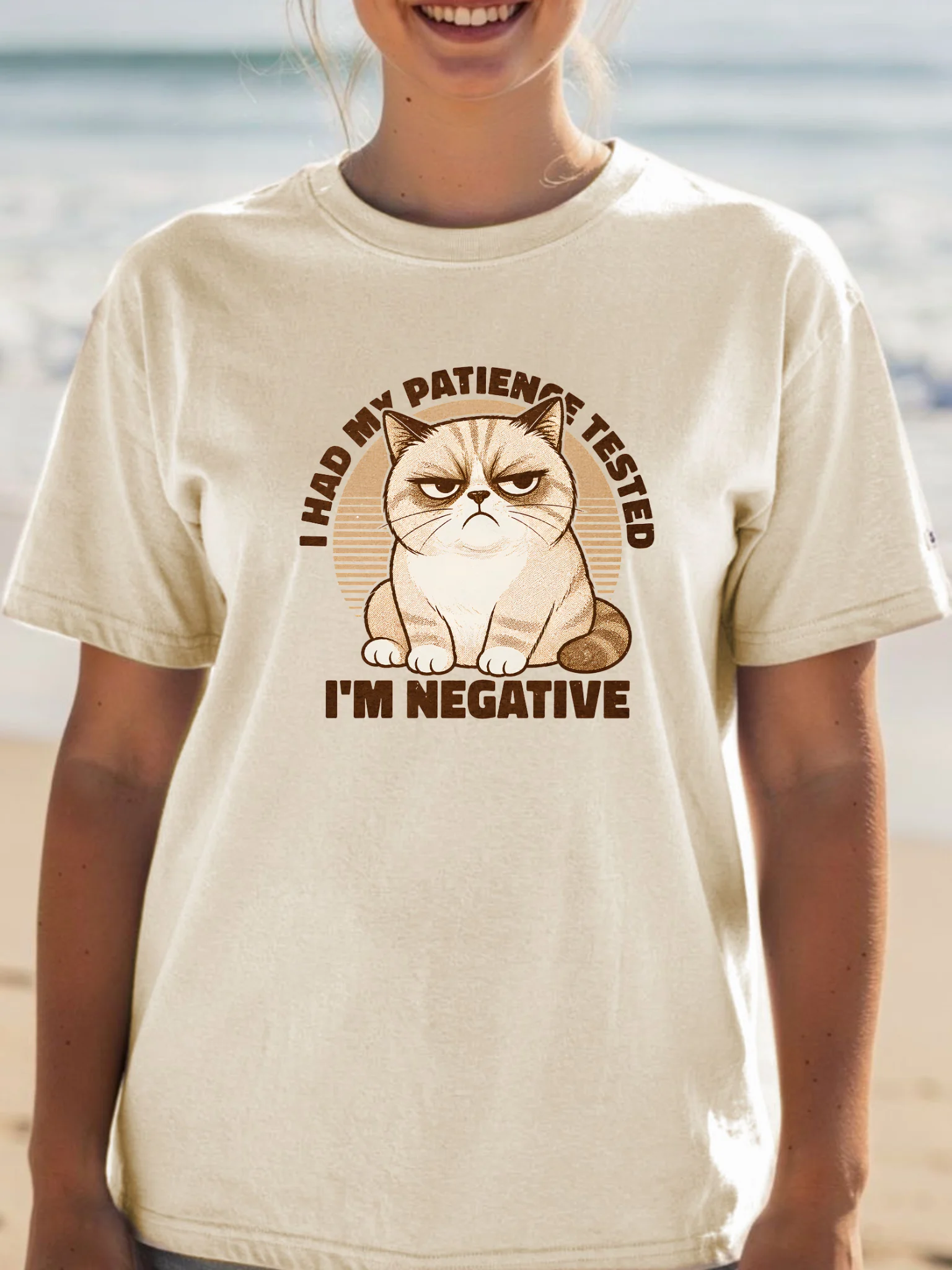 I'm negative grumpy cat soft tee product image (2)
