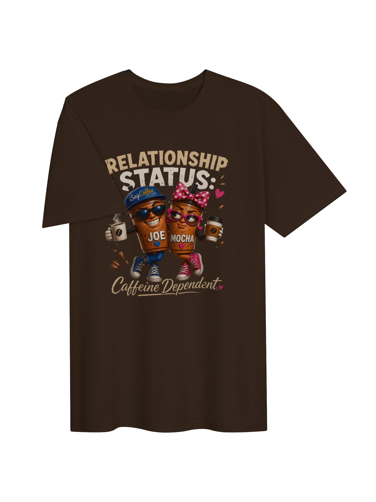 RELATIONSHIP STATUS: CAFFEINE DEPENDENT™ Funny Coffee Couple Shirt for Coffee Lovers, Husbands, Wives, Boyfriends, Girlfriends, and Espresso Addicts product image (3)