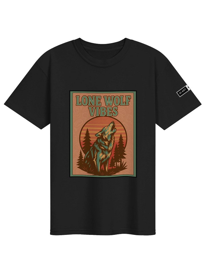 "LONE WOLF VIBES" 100% cotton T-shirt product image (1)