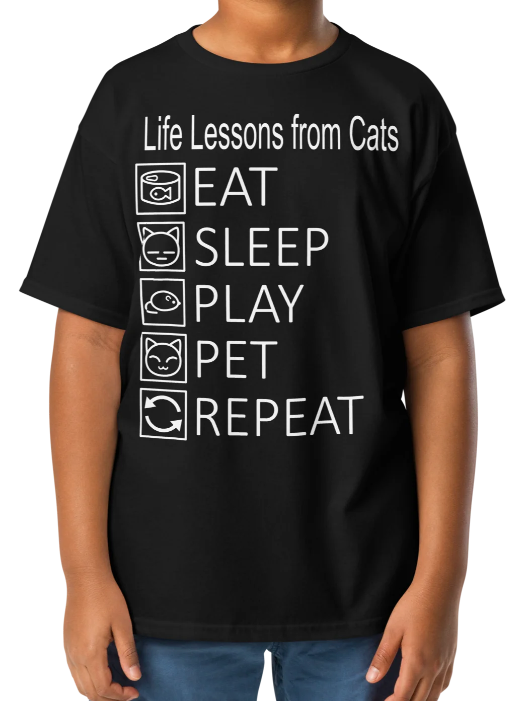 Life Lessons from Cats - Unisex Youth Heavyweight T-shirt product image (6)