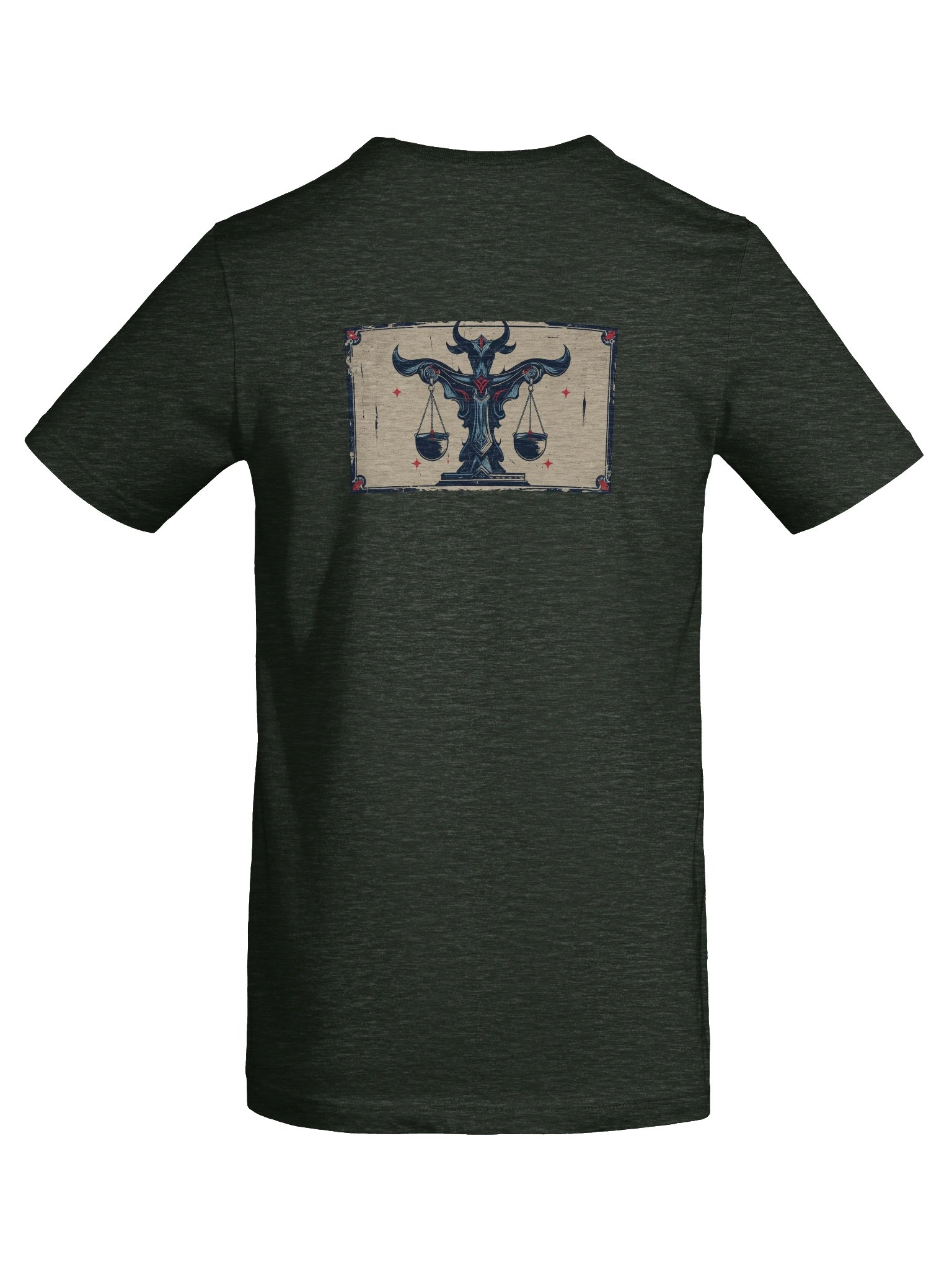 Libra - Gothic Zodiac T-Shirt. Blue graphic on the back product image (5)