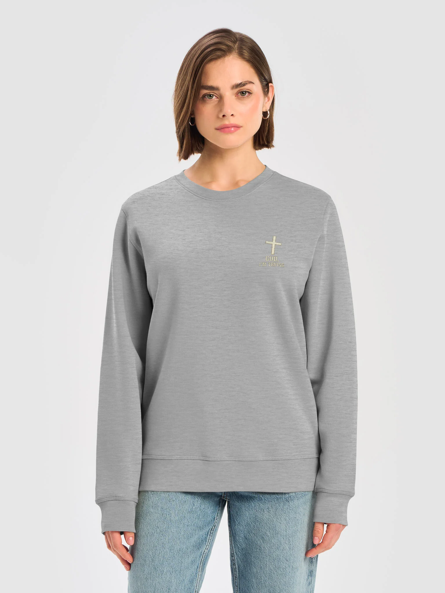 God, I'm Trying Sweatshirt product image (29)