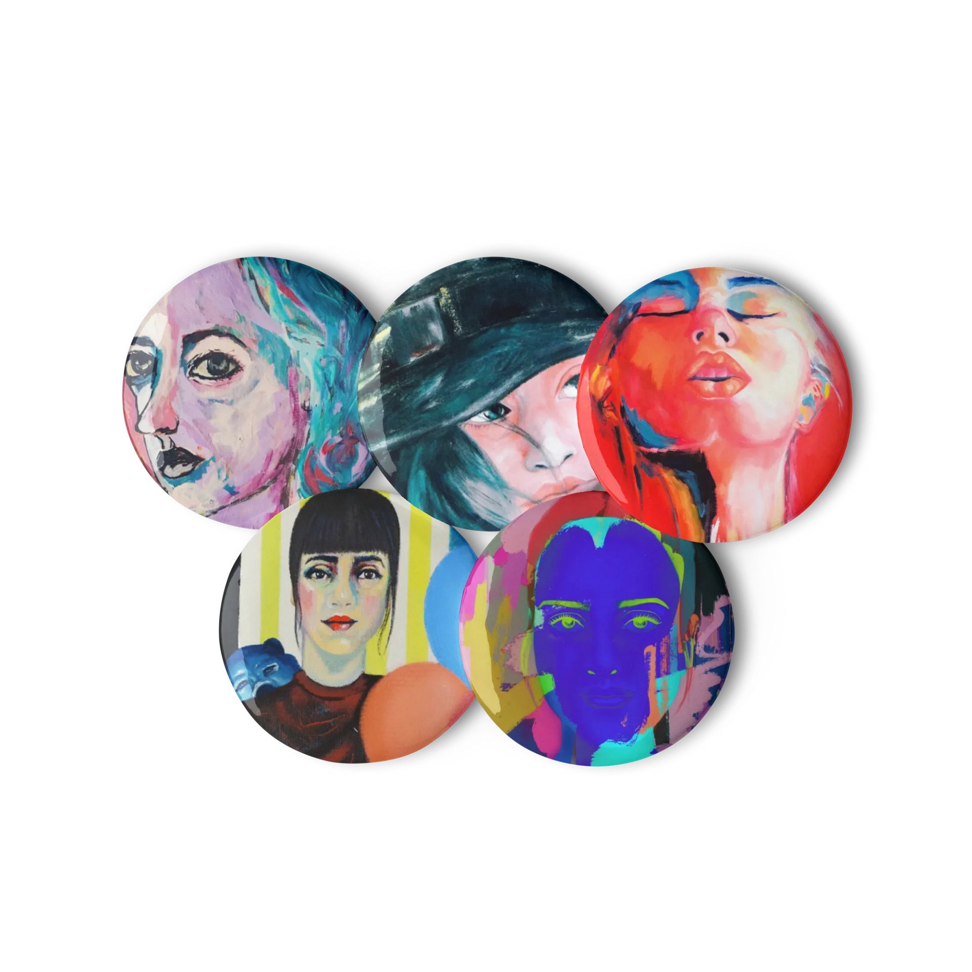 Funky Faces Pin Buttons Set product image (2)