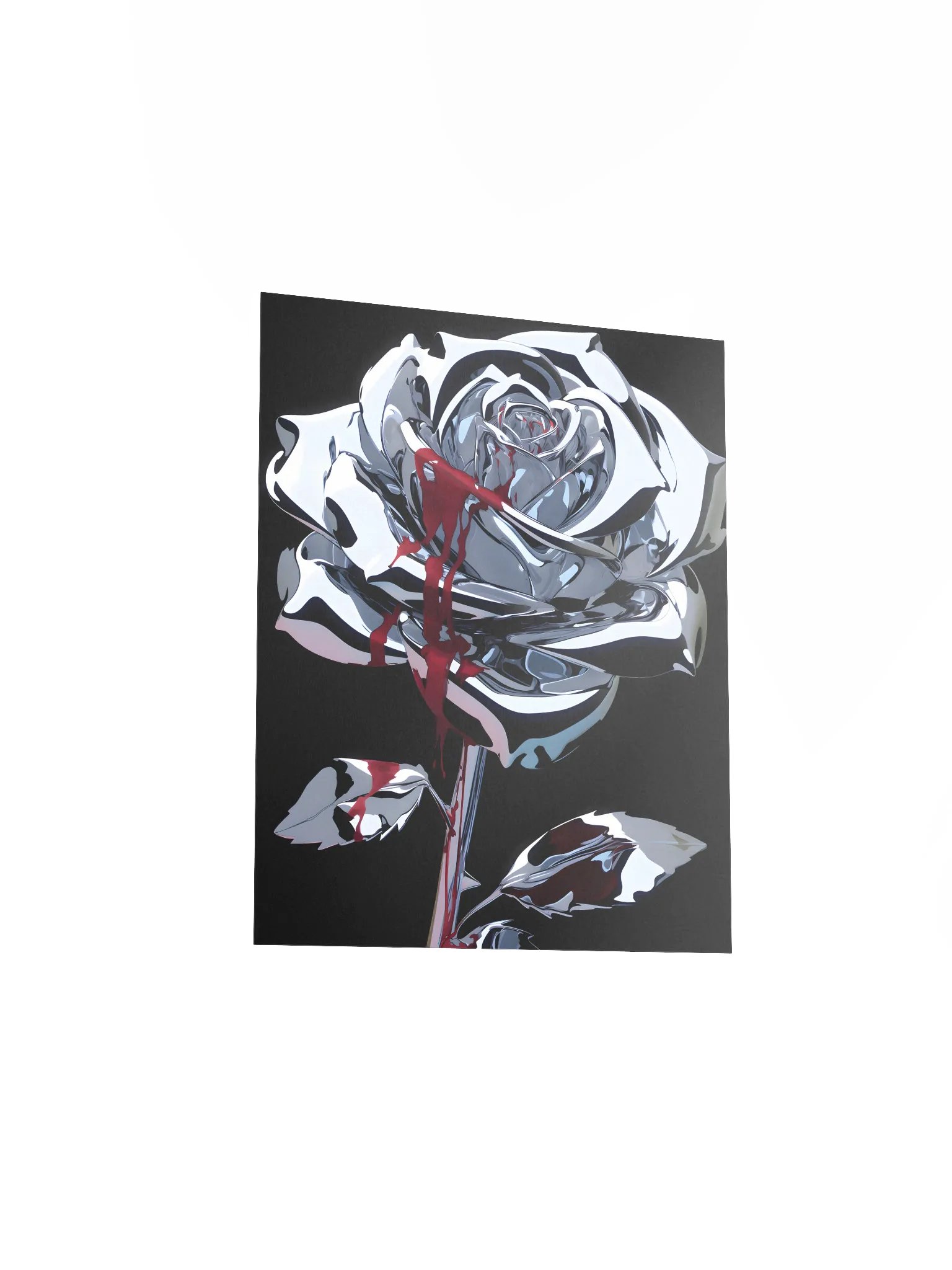 Bleeding Metallic Rose Matte Poster product image (3)