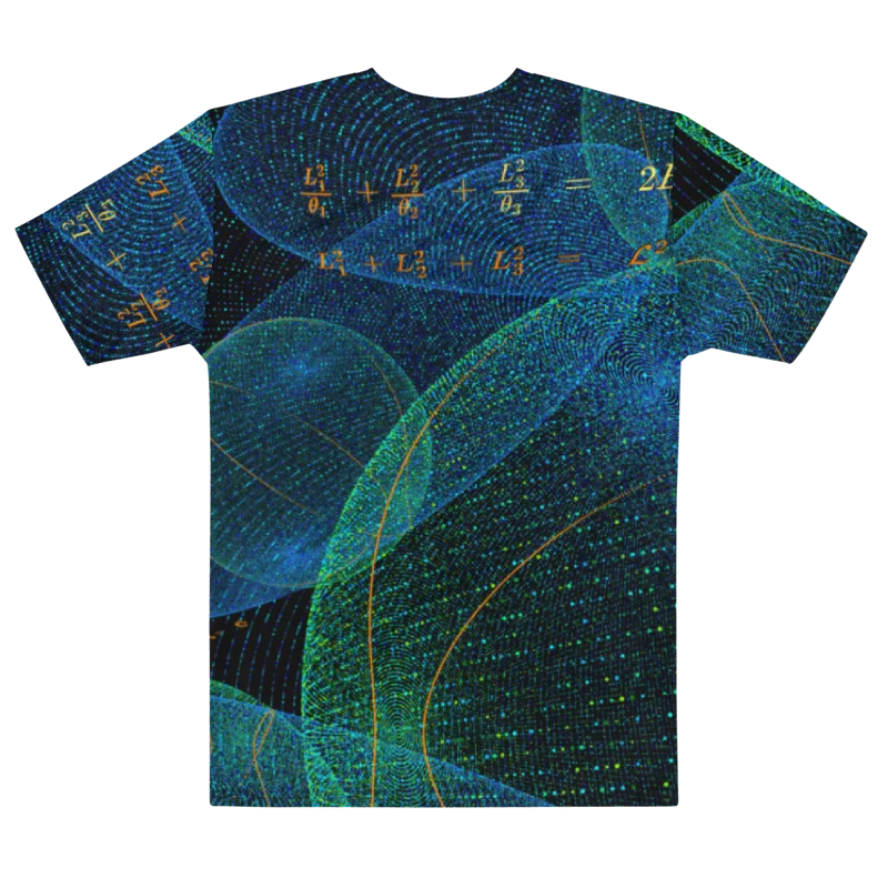 Poinsot's Pixel Spaceship 3 - Physics of the Gyroscope Men's Crew Neck T-Shirt product image (4)