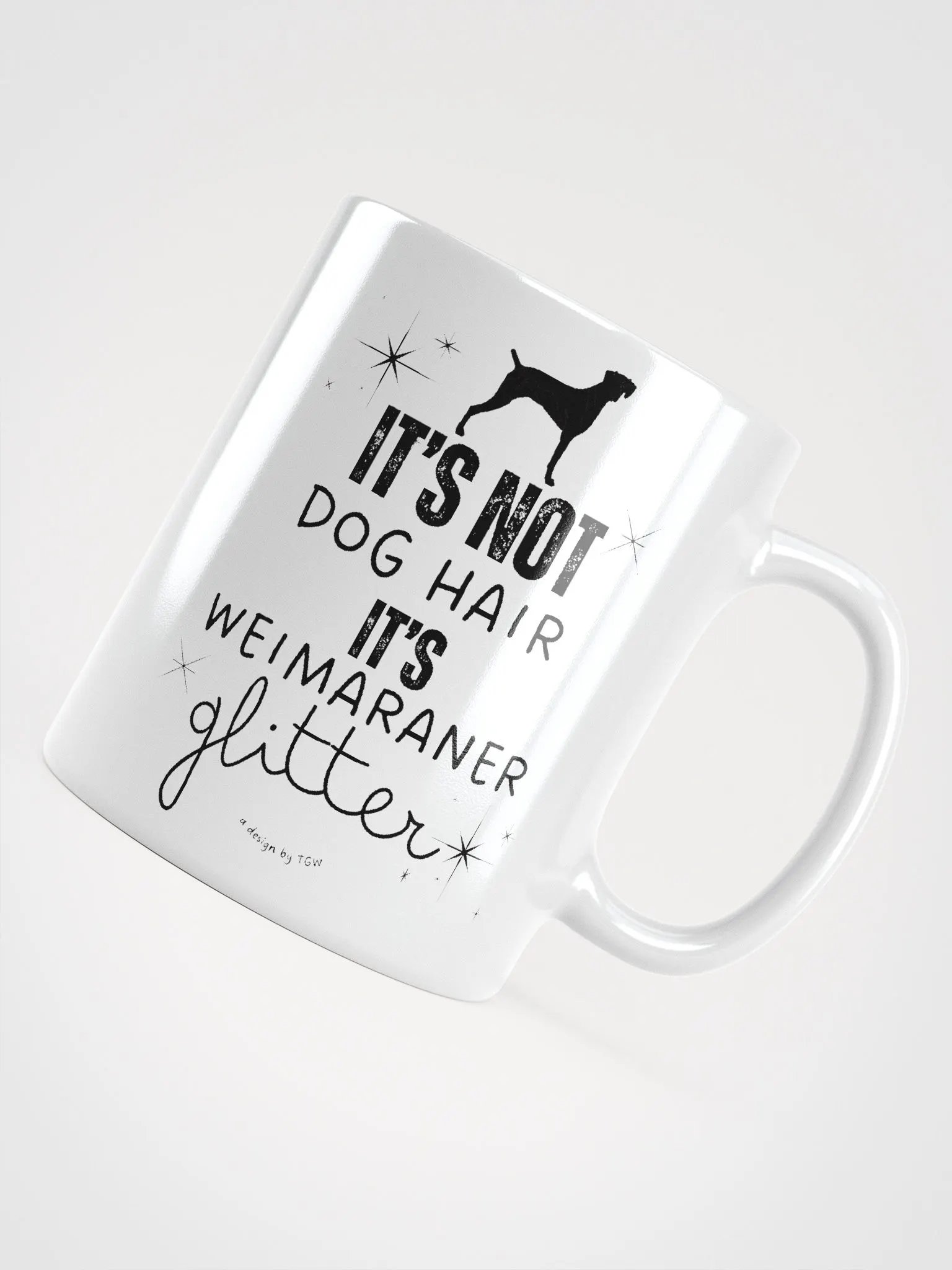 Weim Glitter - White Glossy Mug product image (3)