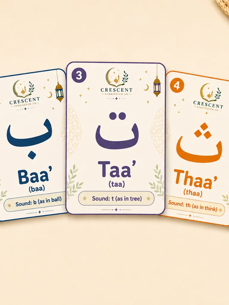 Arabic Alphabet Digital Flash Cards for Kids | 28 Printable Cards product image (1)