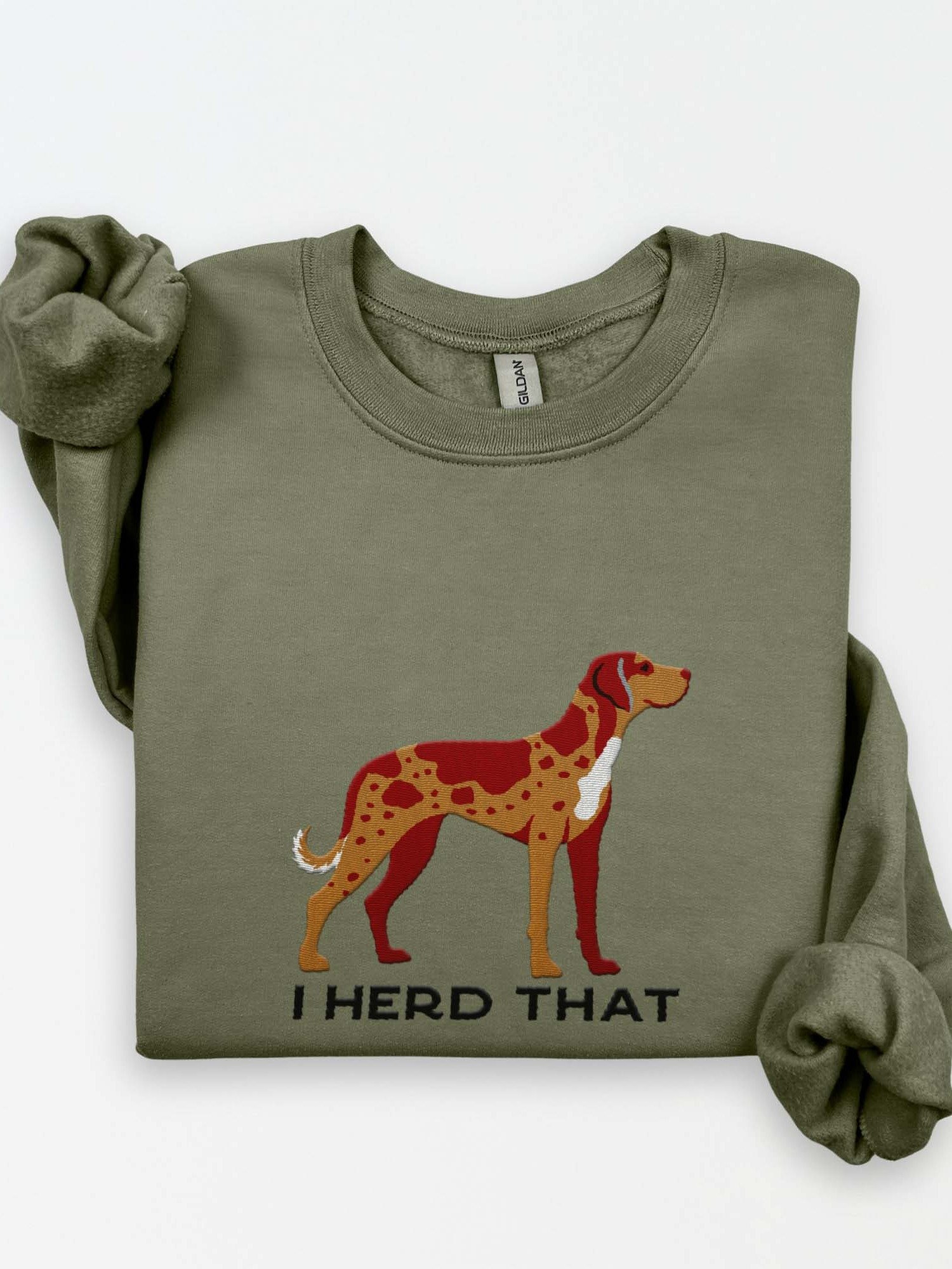 I Herd That Sweatshirt (Embroidered) of a Catahoula Leopard Dog(Red Leopard) product image (1)