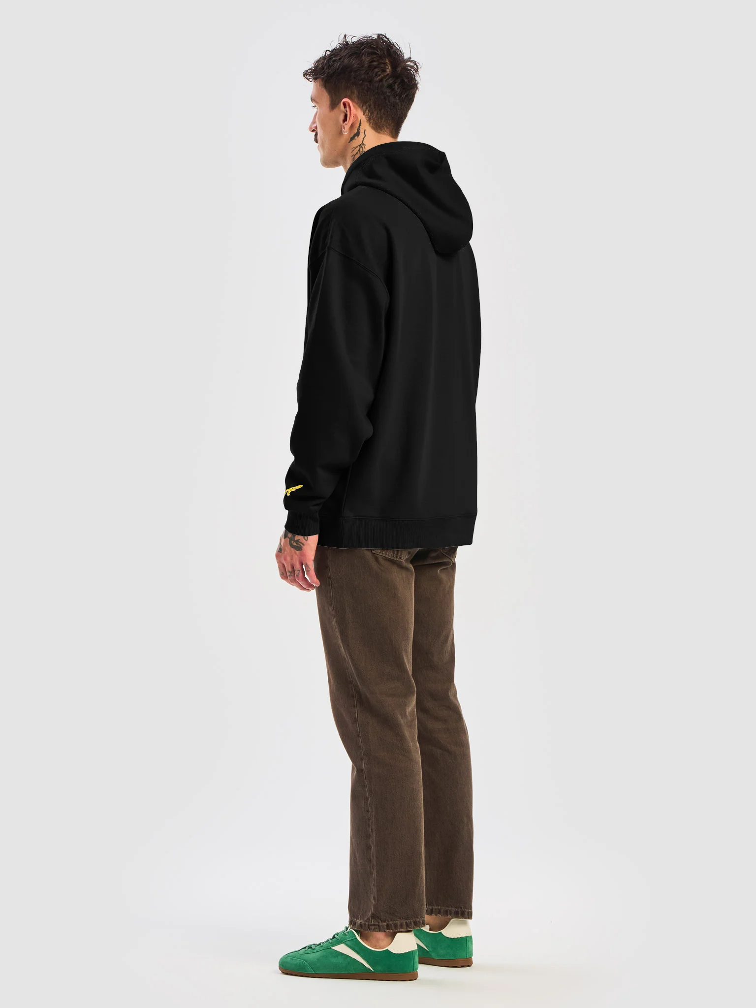 Ahdasee Records Signature Embroidered Hoodie – Black (Gold/White) product image (8)