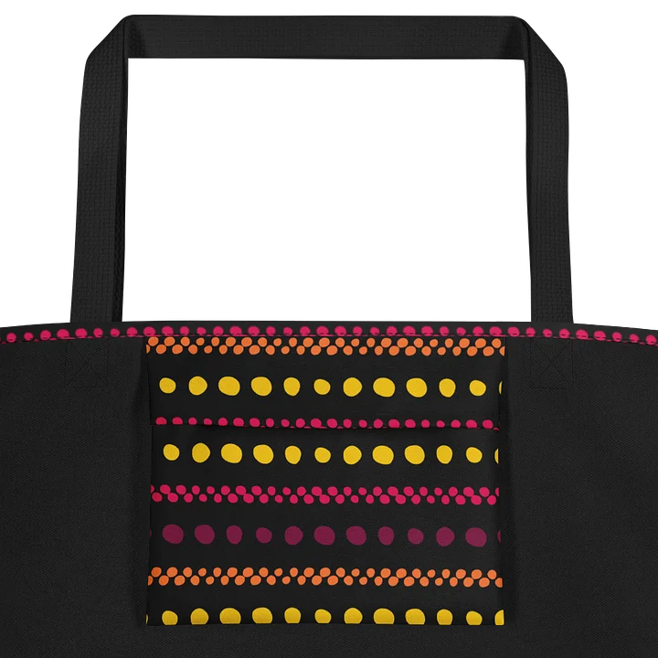 Stylish Large Tote Bag in Playful Dots and Stripes product image (2)