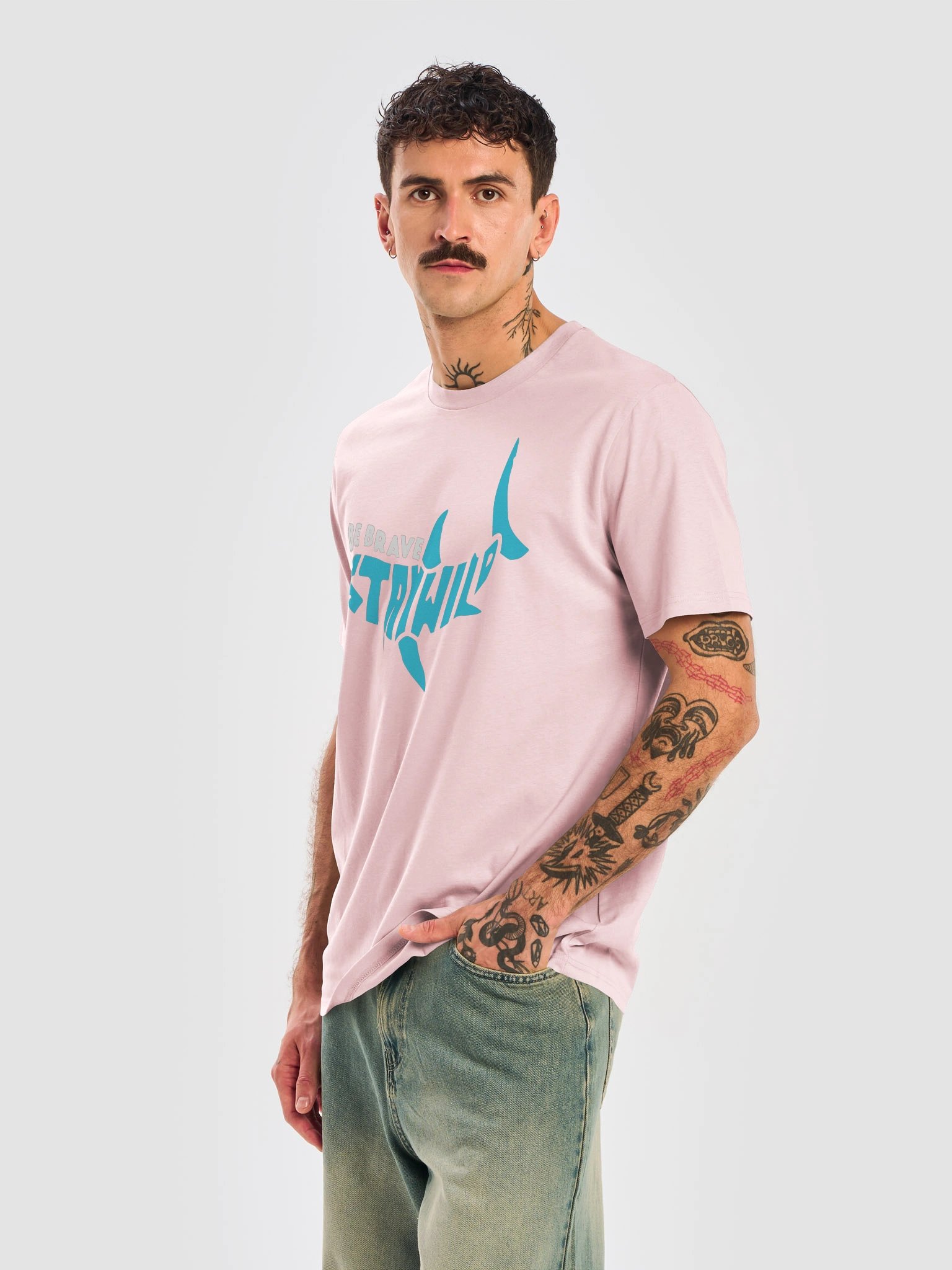 Be Brave Stay Wild Shark Unisex Organic T-Shirt product image (6)