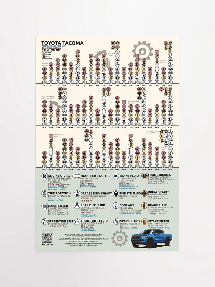 3RD GEN TACOMA MAINTENANCE MAP V2.1 product image (1)