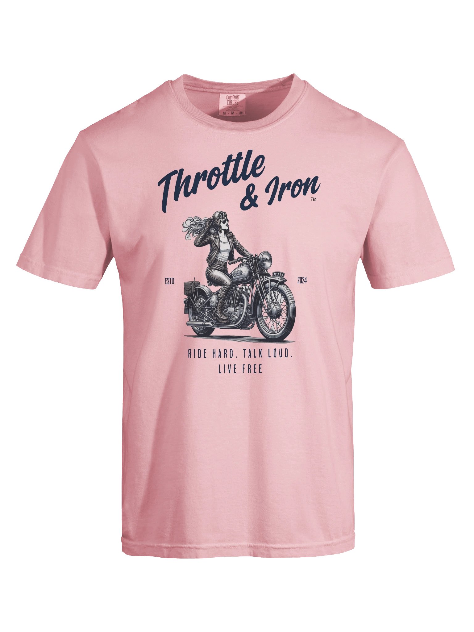 Throttle & Iron “Retro Women Rider” Tee — Classic Cruiser Edition product image (7)