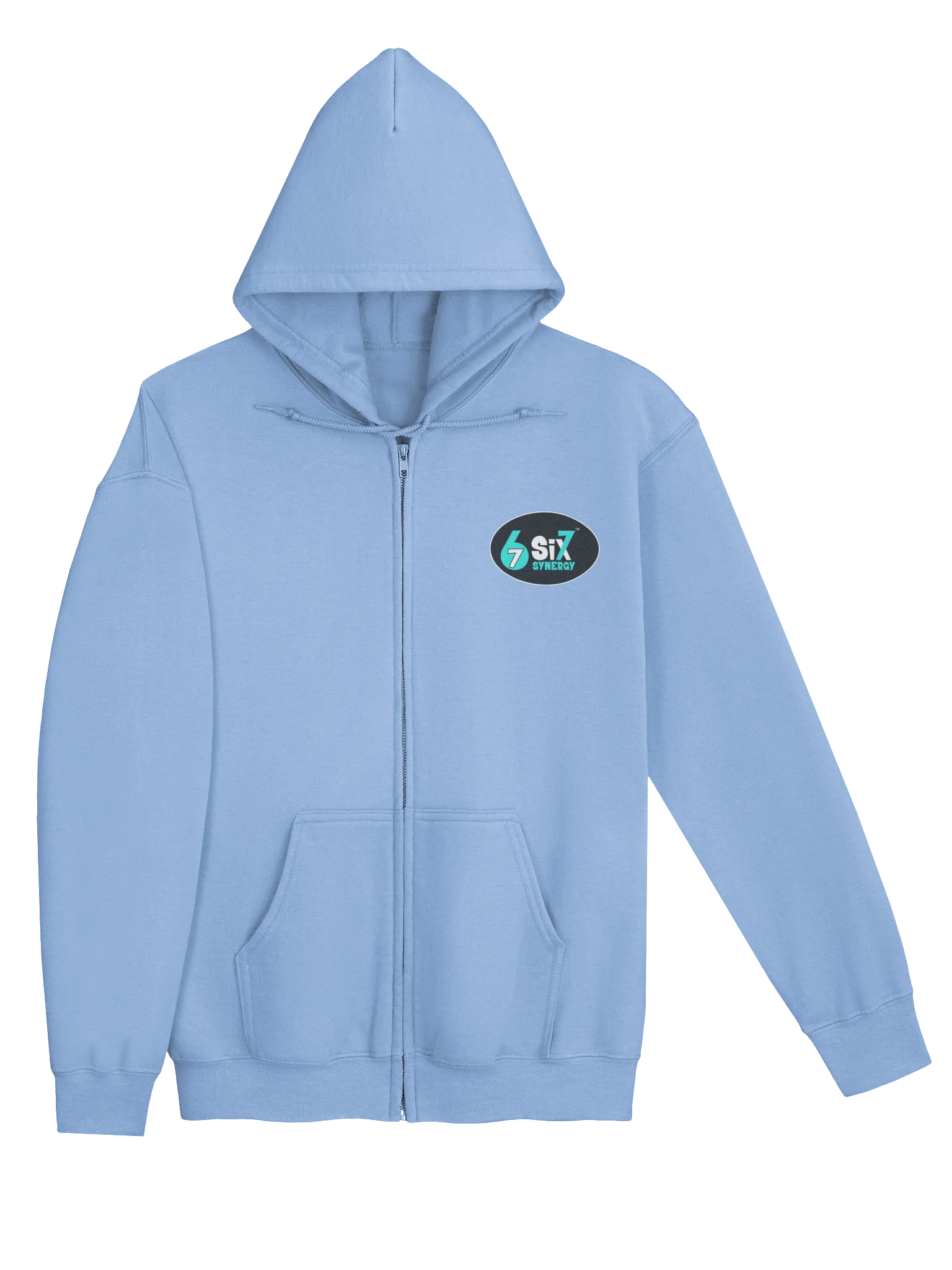 Adult Zip-Up Hoodie - Light Blue, Logo on Front product image (3)