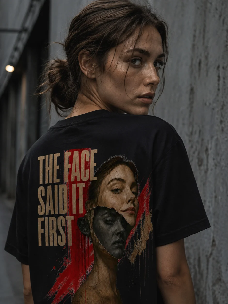 QTC — The Face Said It First Tee | Black Line product image (2)