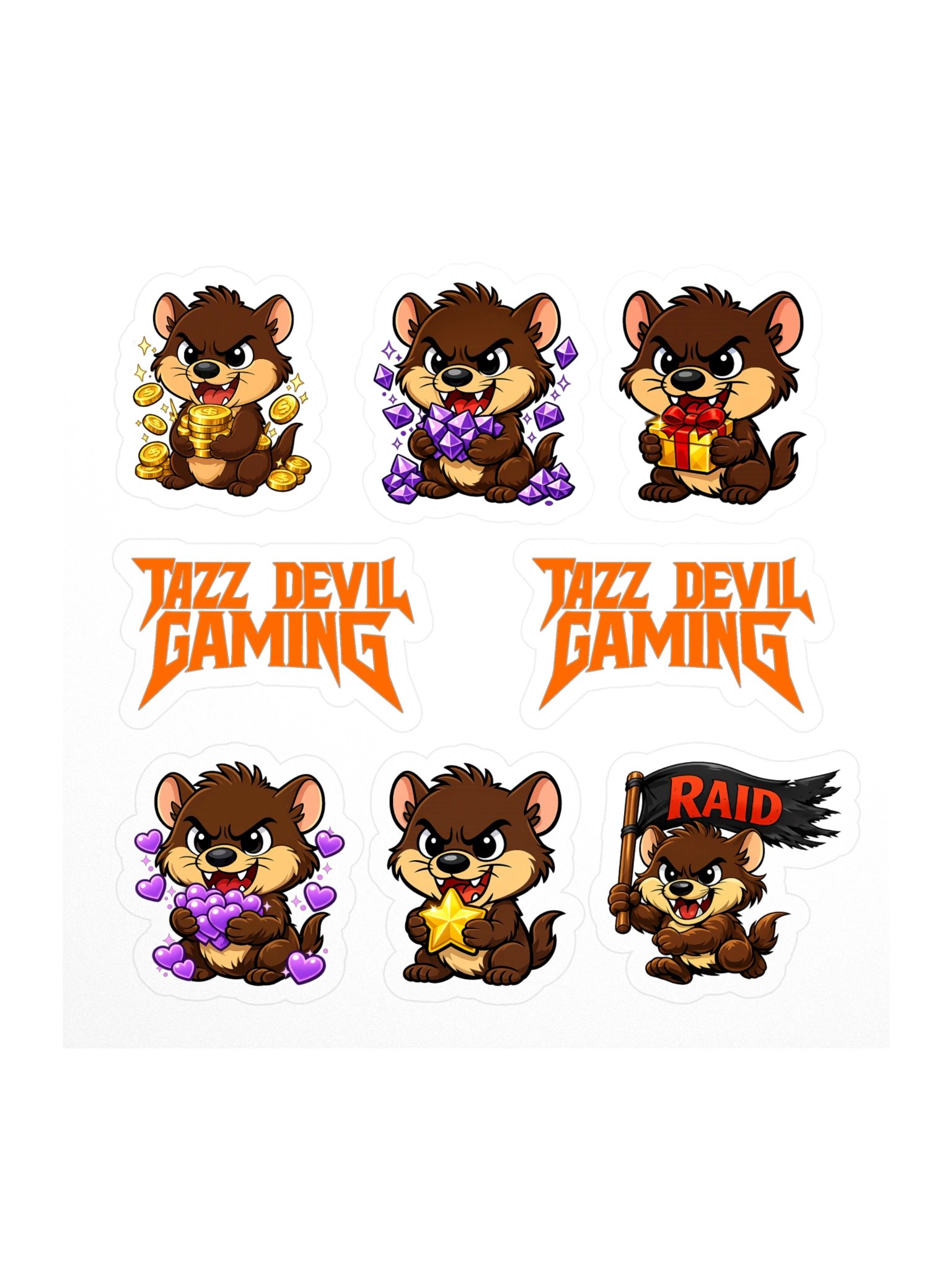 Tazz Devil Gaming Mascot Sticker Set product image (1)