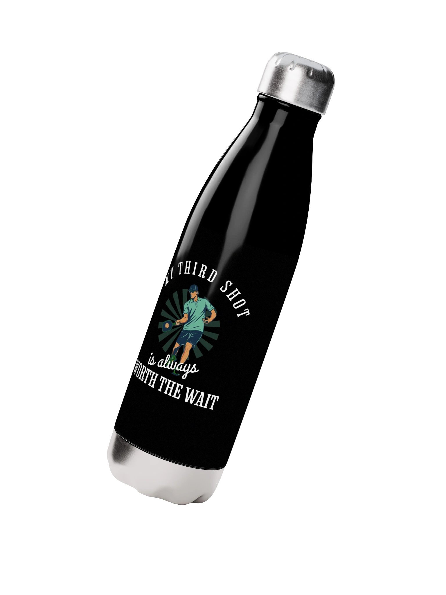 My Third Shot Is Worth the Wait Pickleball Water Bottle product image (2)