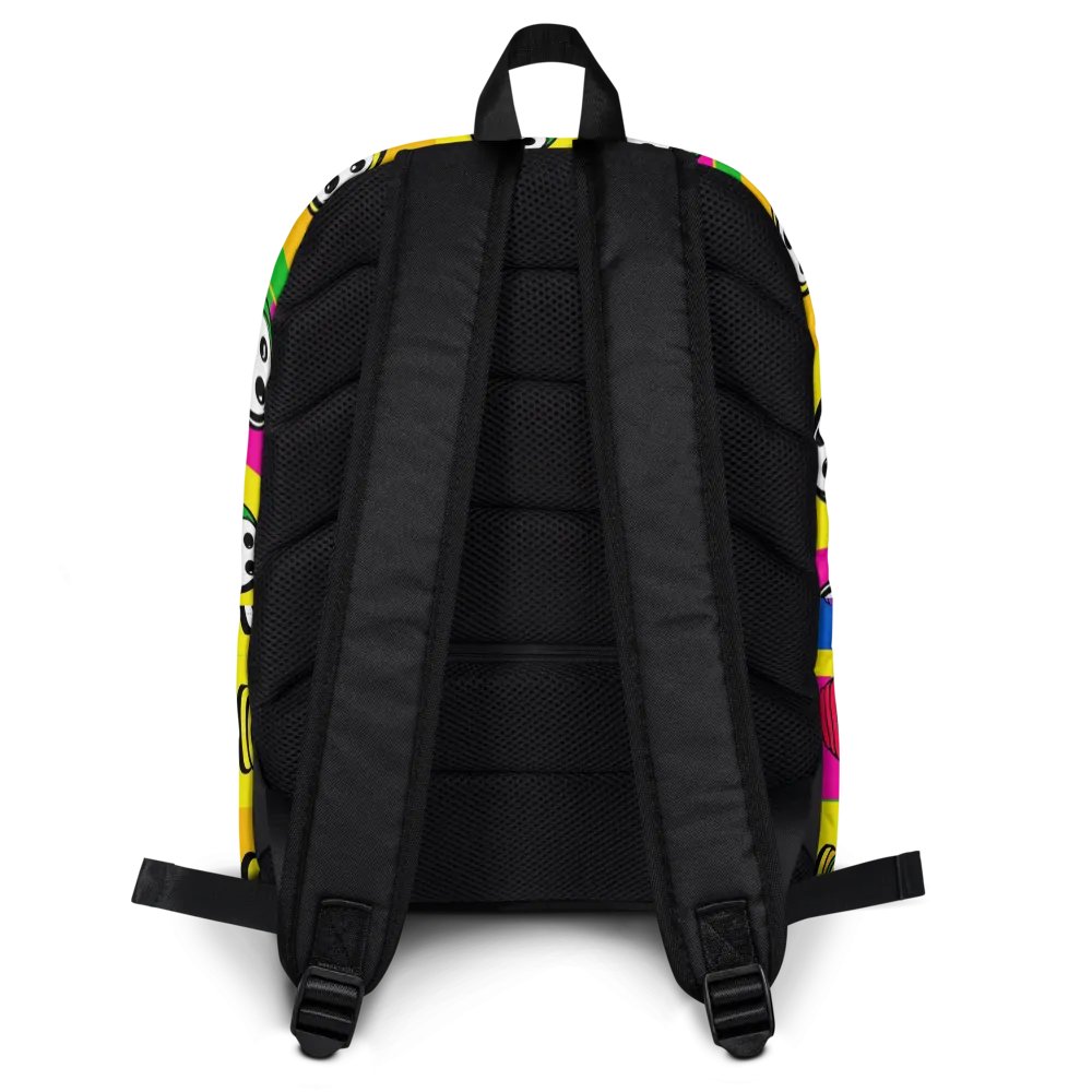 Whimsical Character Grid All-Over Print Backpack product image (8)