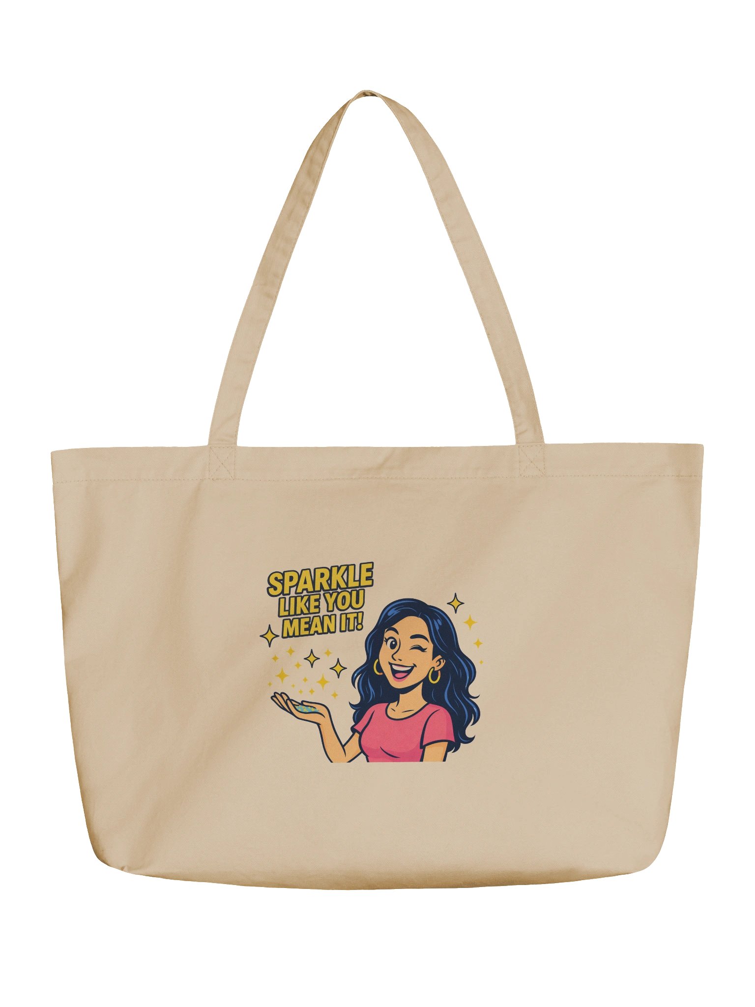 Bianca Sparkle ✨ “Sparkle Like You Mean It” Large Tote Bag – Motivational Canvas Bag for Work, Gym & Everyday Glow product image (4)