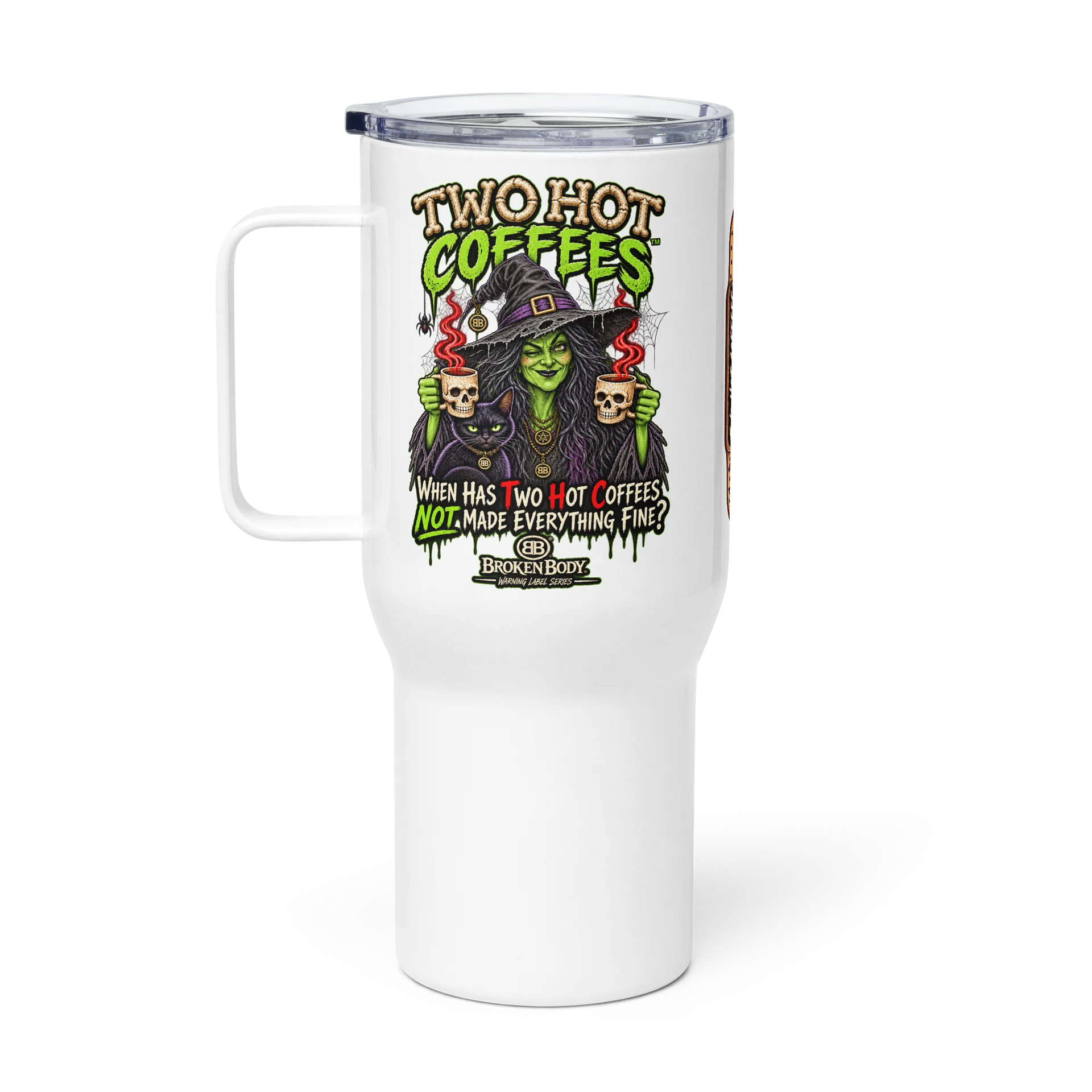 Funny Witch Coffee Travel Mug — When Has Two Hot Coffees Not Made Everything Fine? | Two Hot Coffees™ product image (2)