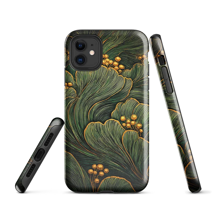 Verdant Filigree iPhone Case – Ornate Botanical Gold Line Design product image (1)