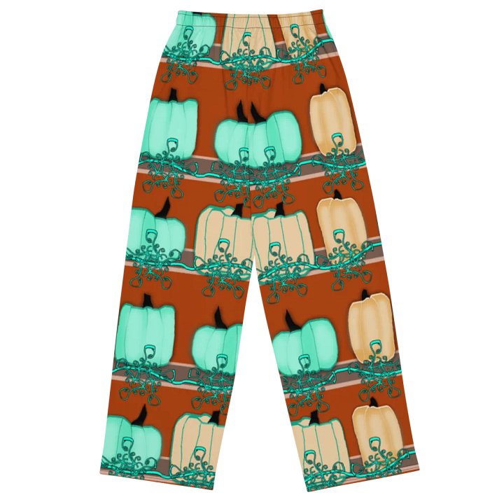 Blue Green pumpkins Wideleg Pants product image (1)