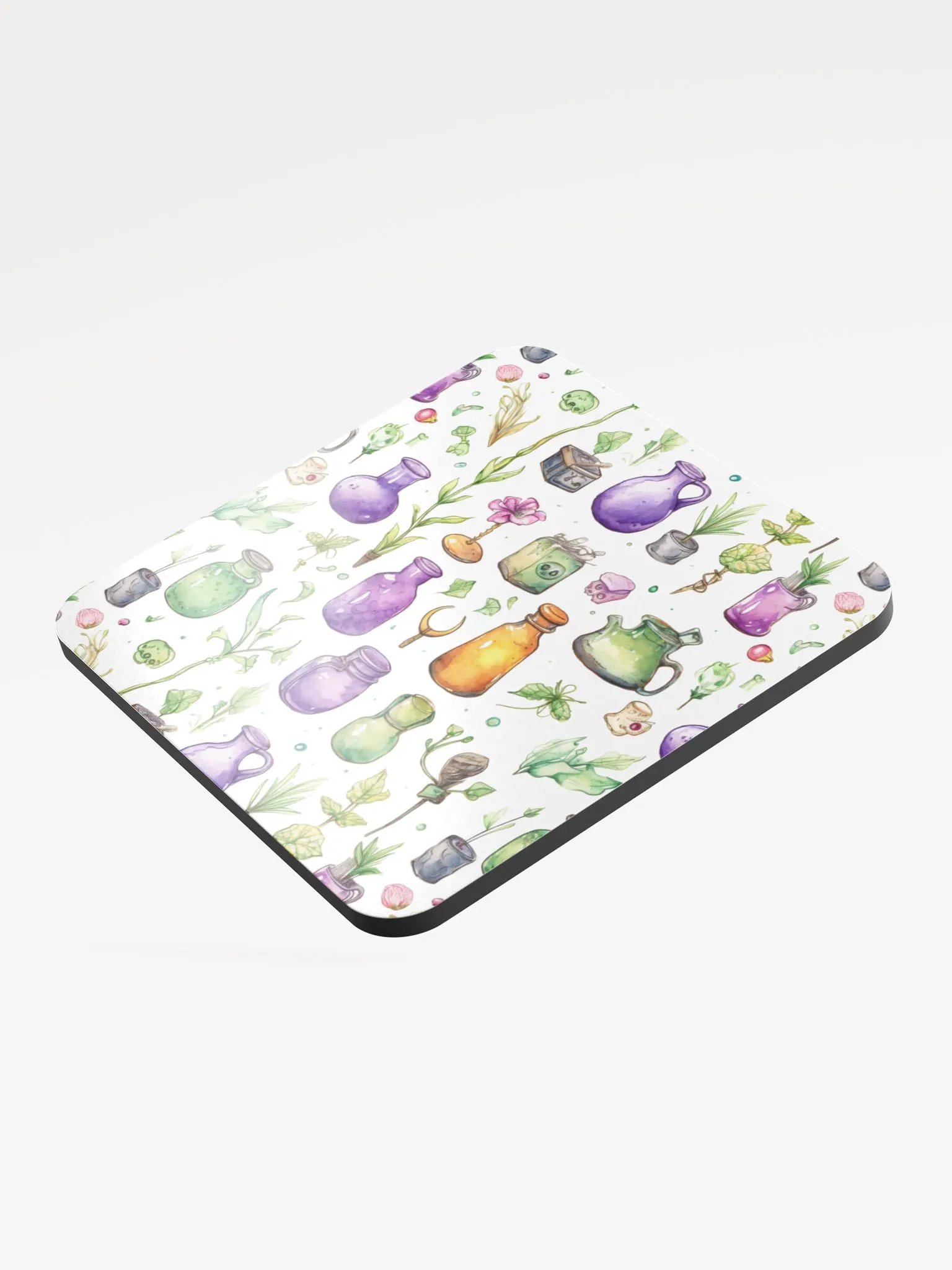 Glossed Cork Coaster 🟩 🔶 🟪 Fascinating Watercolor Pattern - Motif 4 product image (3)