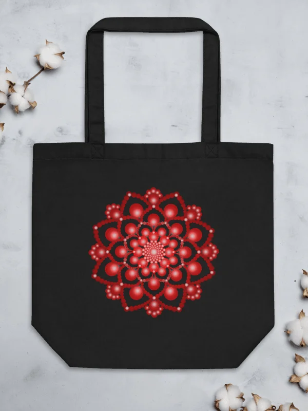 Red Dot Mandala Eco-Friendly Organic Tote Bag product image (7)
