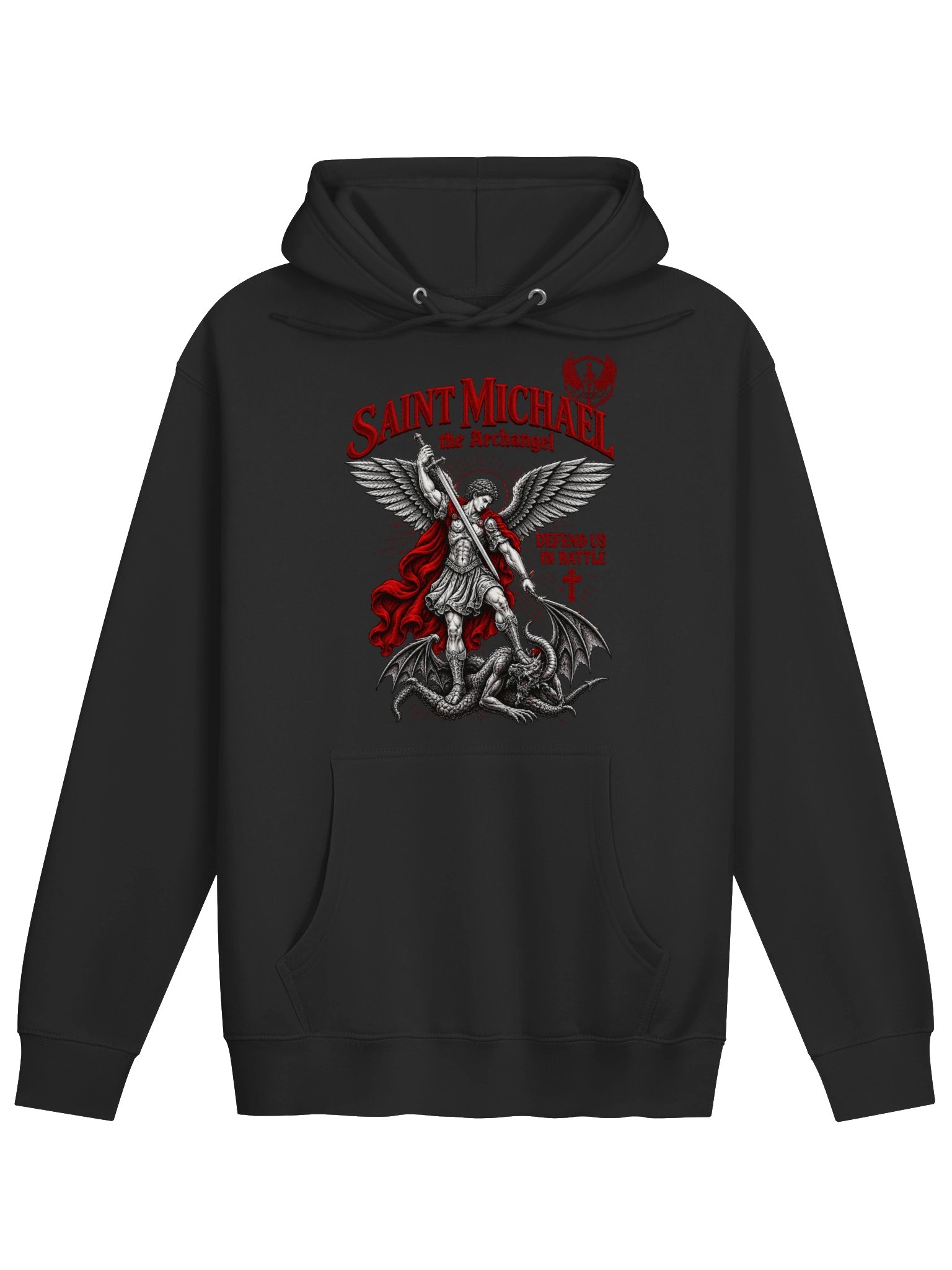 Saint Michael the Archangel Hoodie | Defend Us in Battle Catholic Christian Faith | Religious Gift | Kingdom Life Co. product image (2)