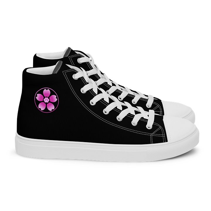 Moo Cherry Pawsom Logo Women's High-Canvas Shoes (Black) product image (2)