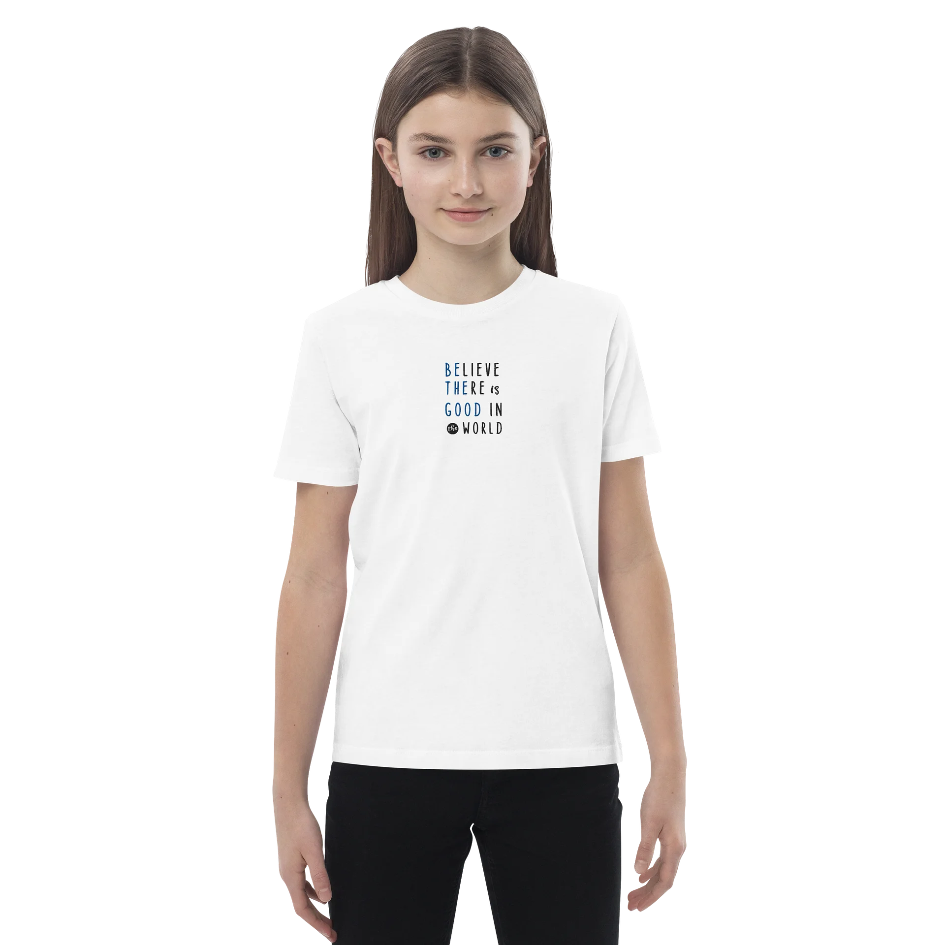 Believe There Is Good in the World Organic Youth T-Shirt | Inspirational Kids Graphic Tee product image (7)