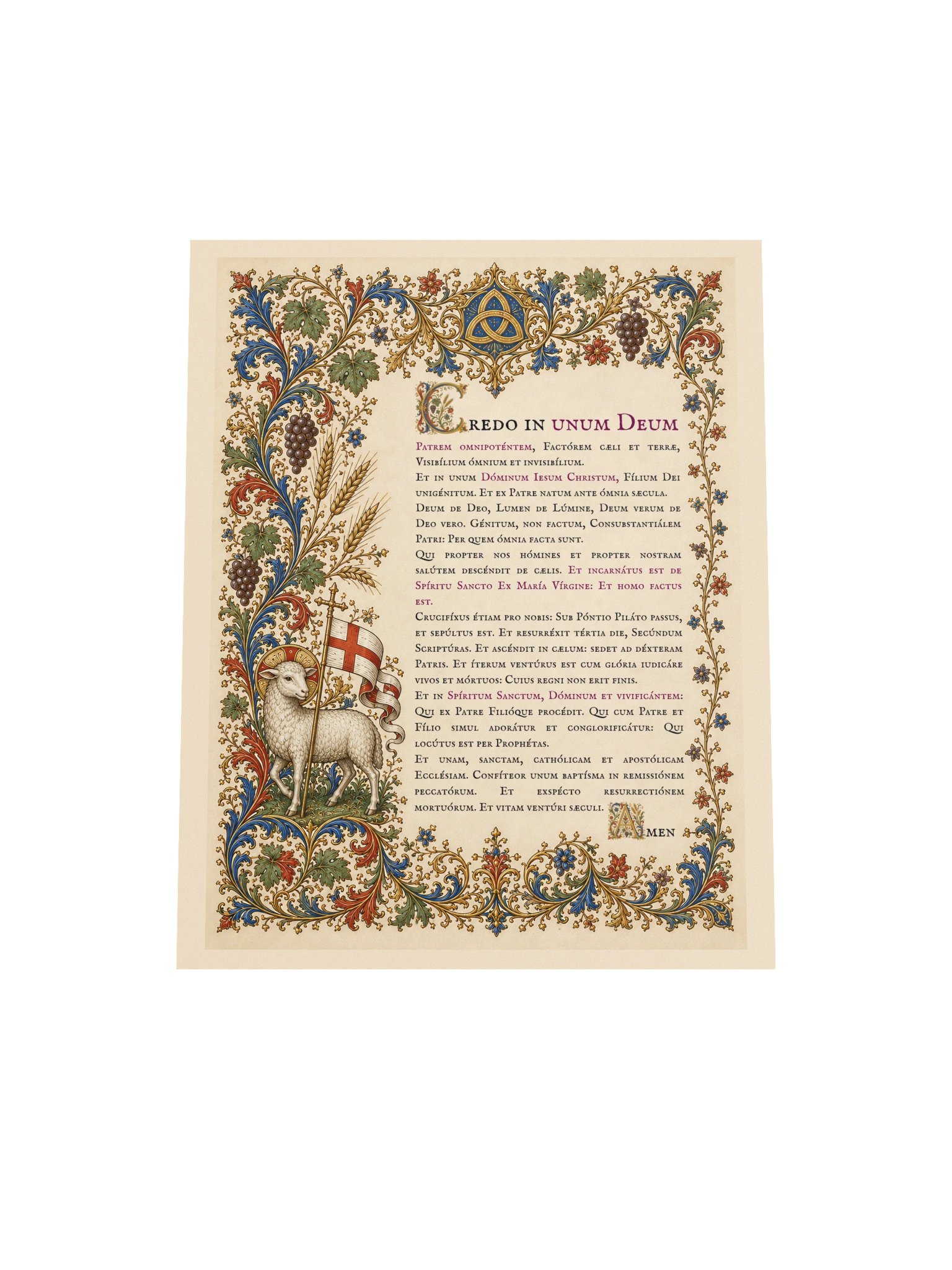 Credo in unum Deum: Illuminated Latin Nicene Creed – Fine Art Poster product image (4)