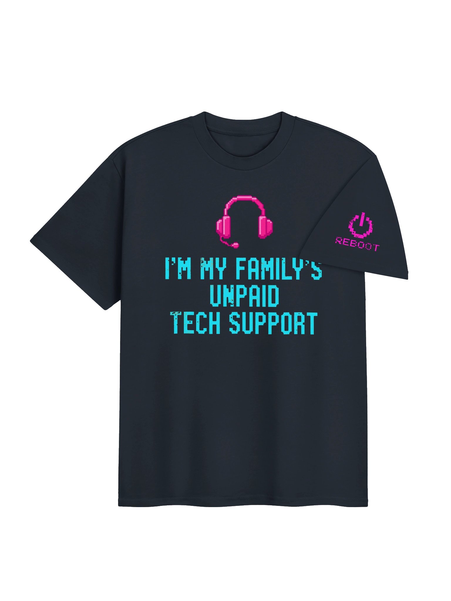 My Family's Unpaid Tech Support Funny IT Shirt – Retro Neon Gamer Tee product image (2)